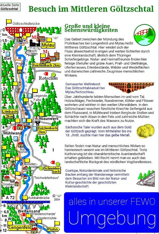 Ferienwohnung "Blick Mylau" - Naehe Freizeitpark Plohn & Weltgroesster Ziegelsteinbruecke Reichenbach im Vogtland Eksteriør bilde