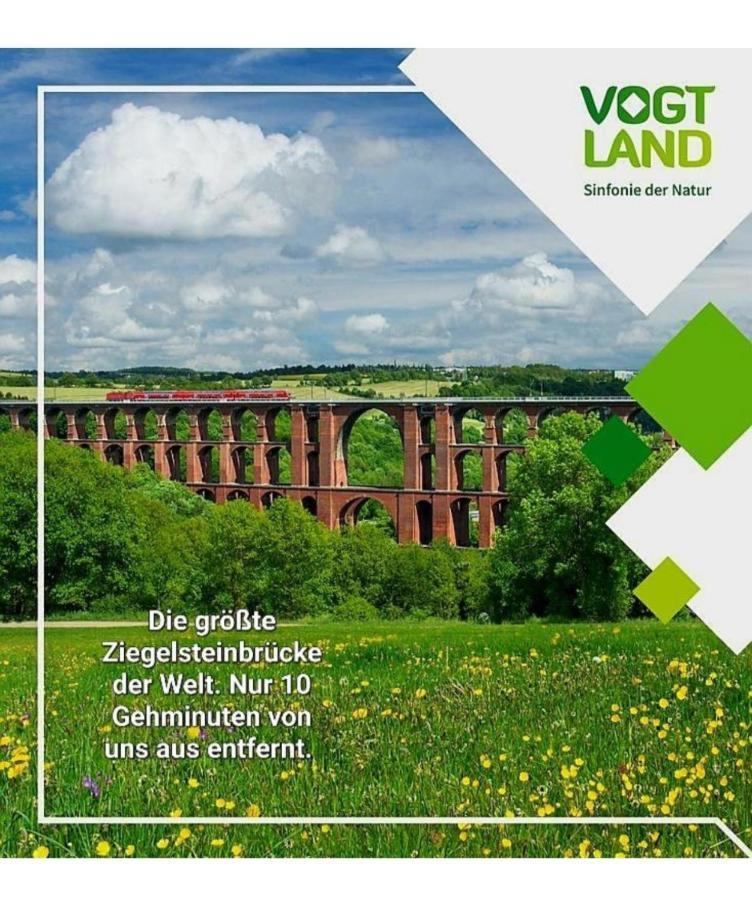 Ferienwohnung "Blick Mylau" - Naehe Freizeitpark Plohn & Weltgroesster Ziegelsteinbruecke Reichenbach im Vogtland Eksteriør bilde